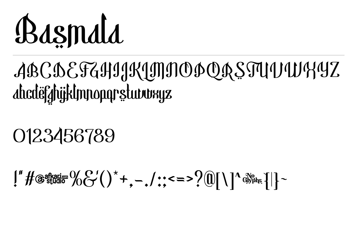 Basmala Font preview
