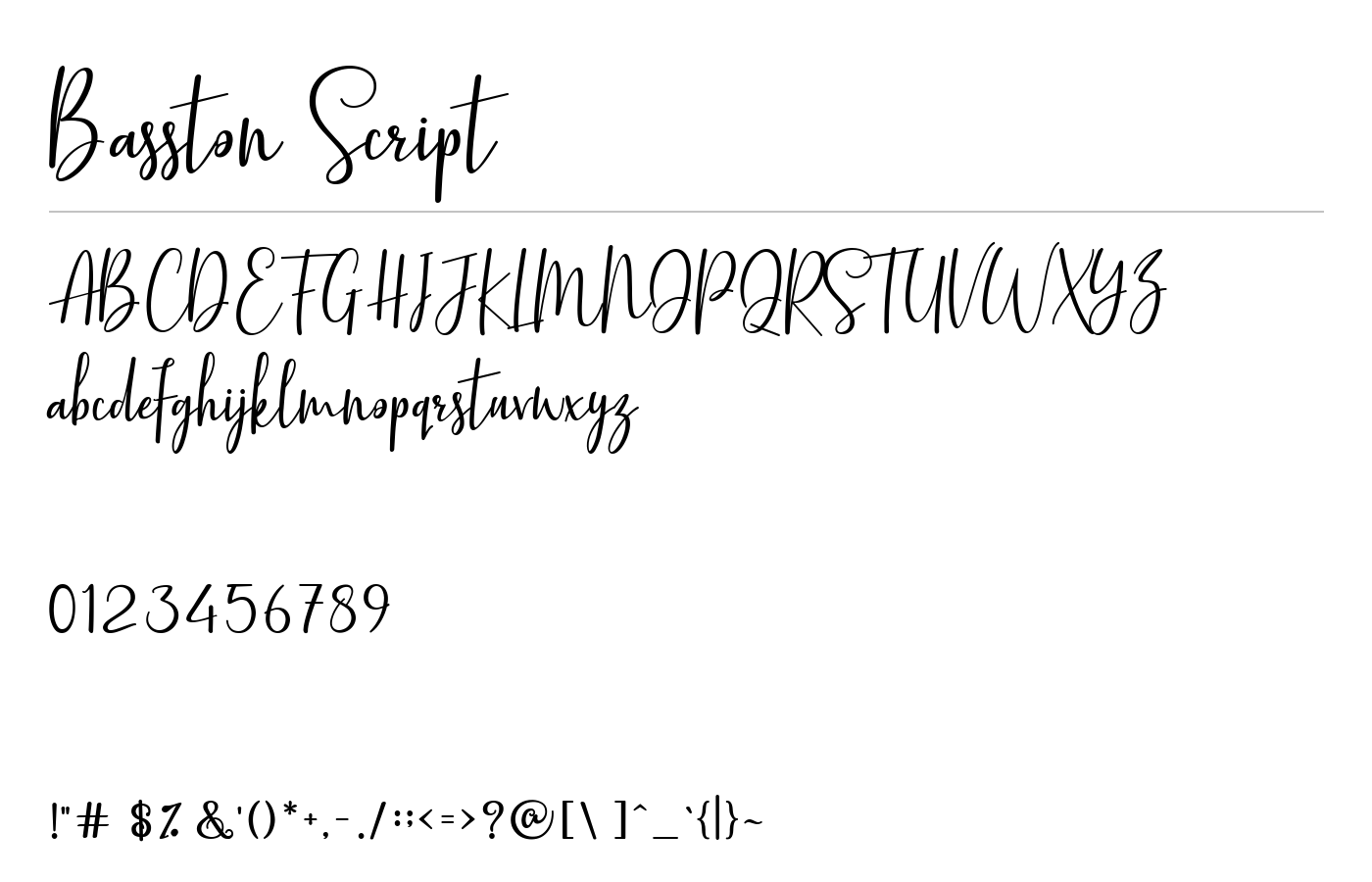 Basston Script Font preview