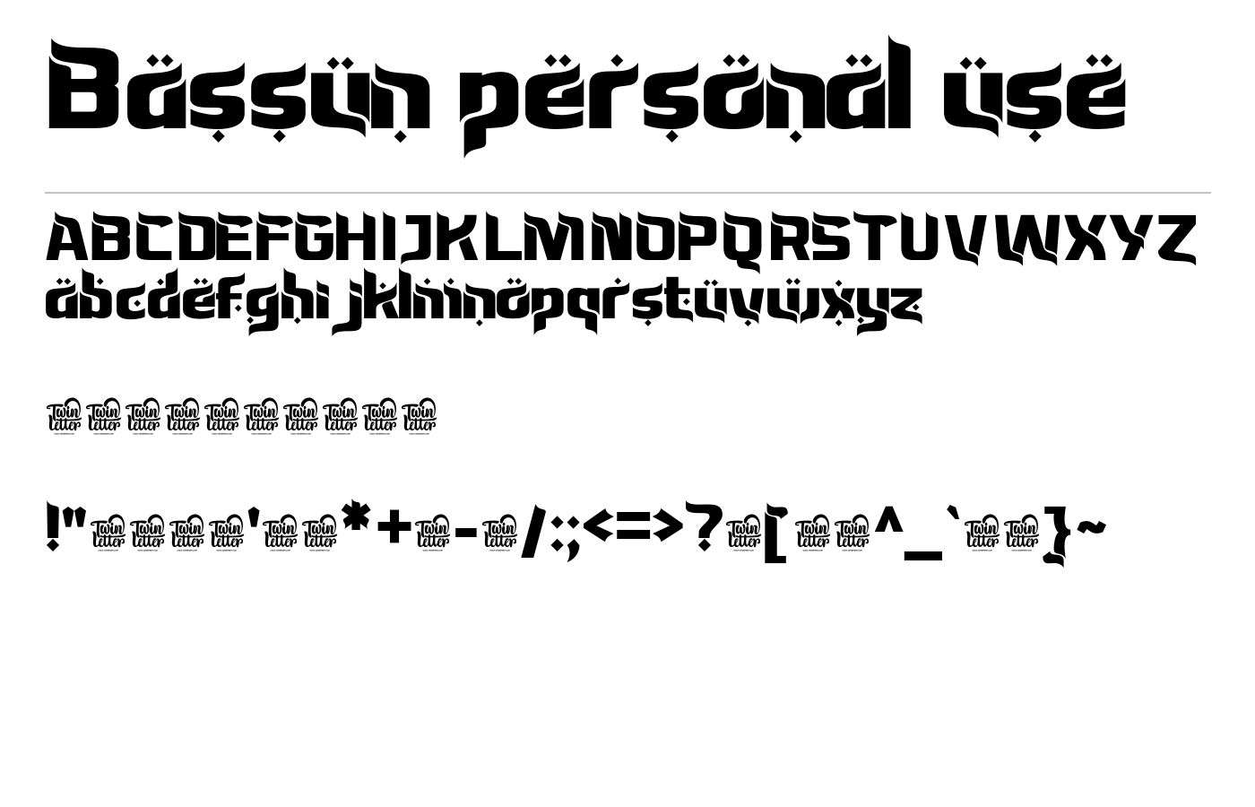 Bassun personal use Font preview