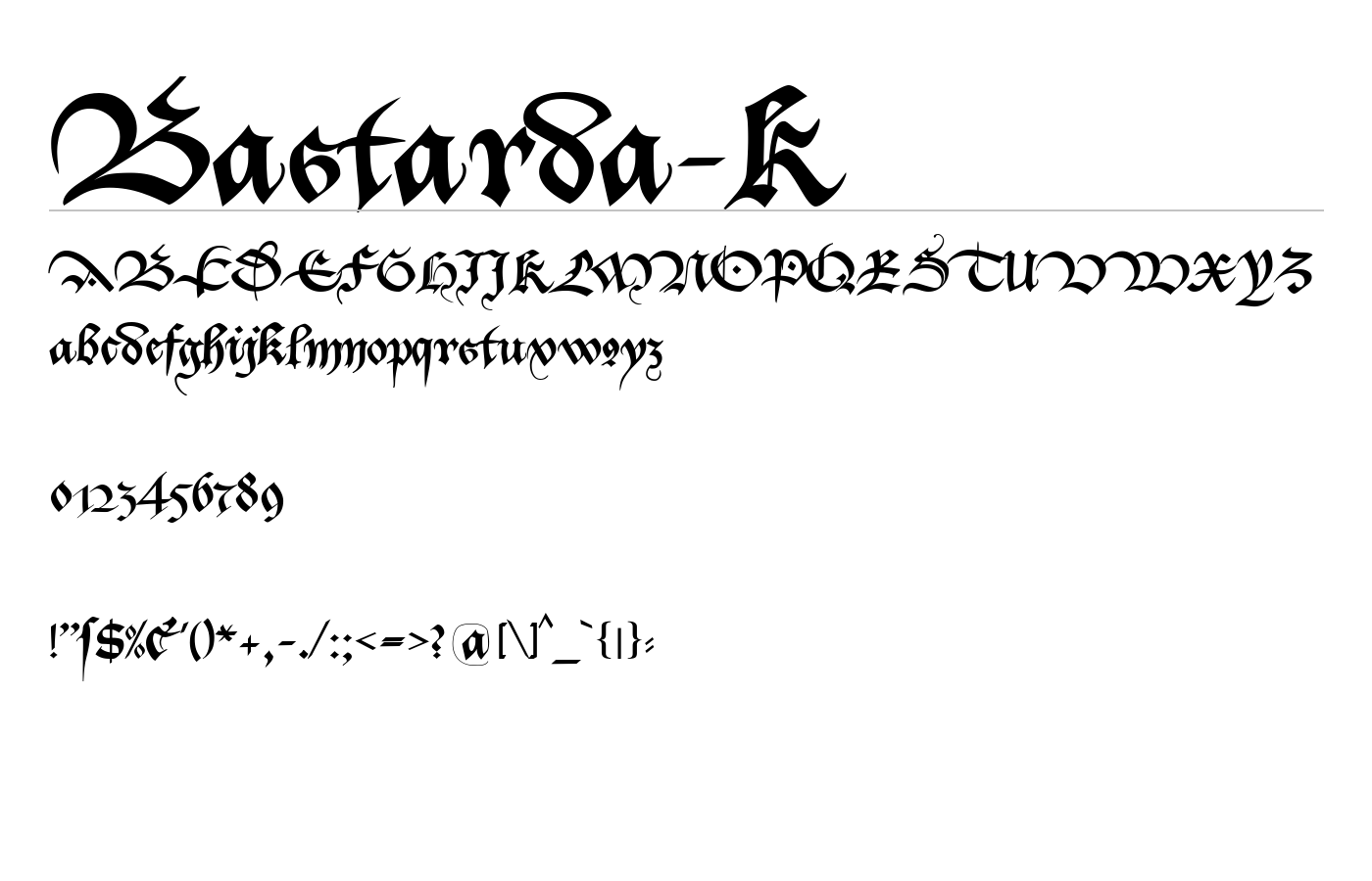 Bastarda-K Font preview