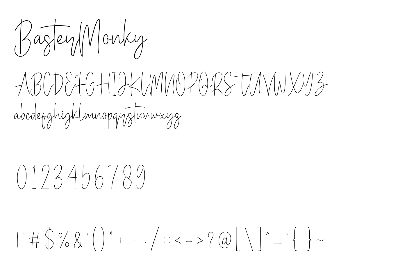 BasterMonky Font preview
