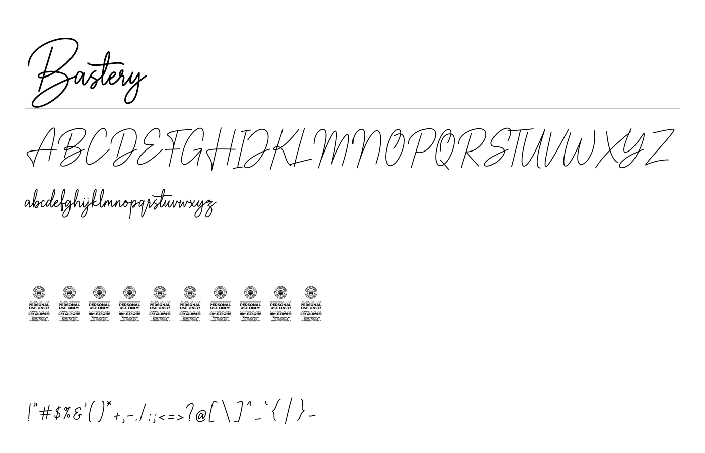 Bastery Font preview