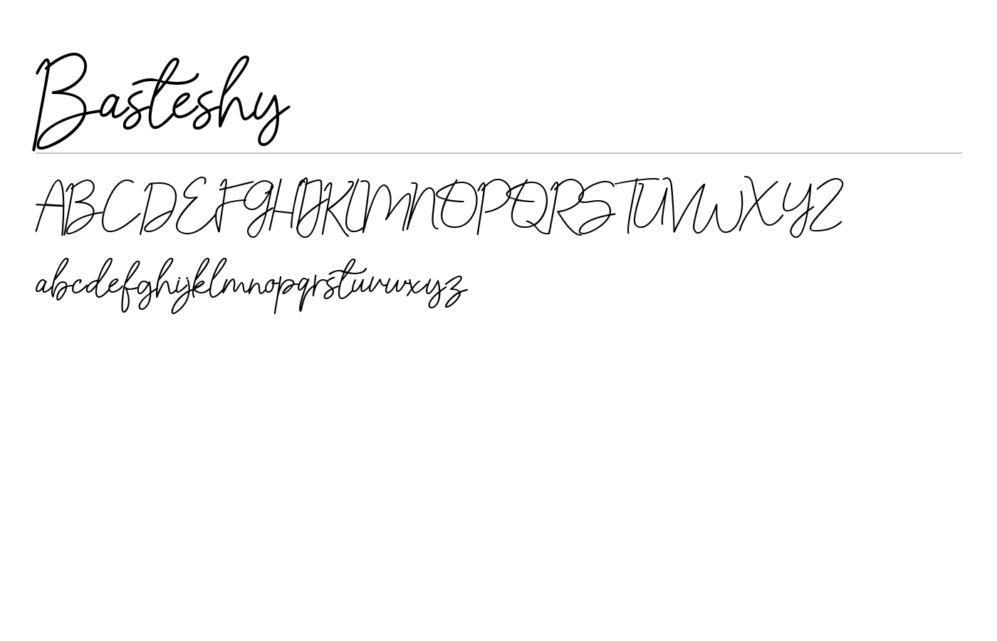 Basteshy Font preview