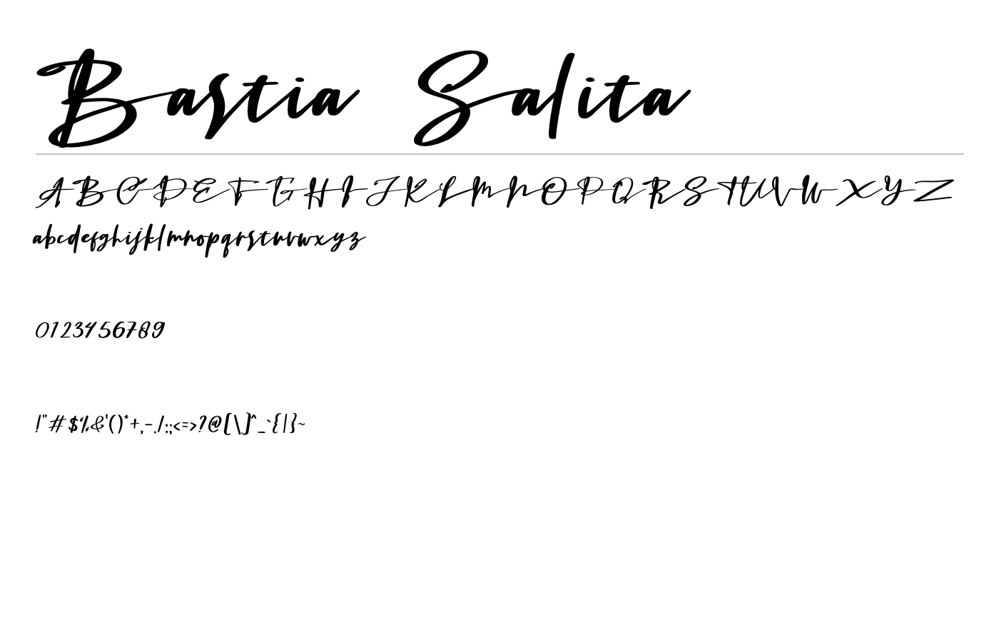 Bastia Salita Font preview