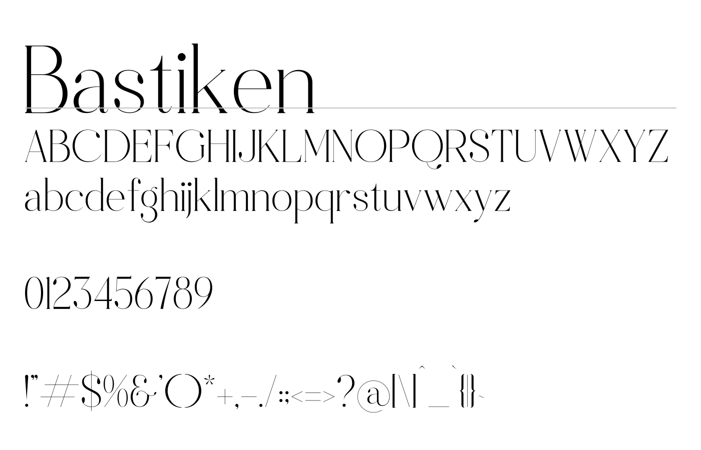 Bastiken Font preview