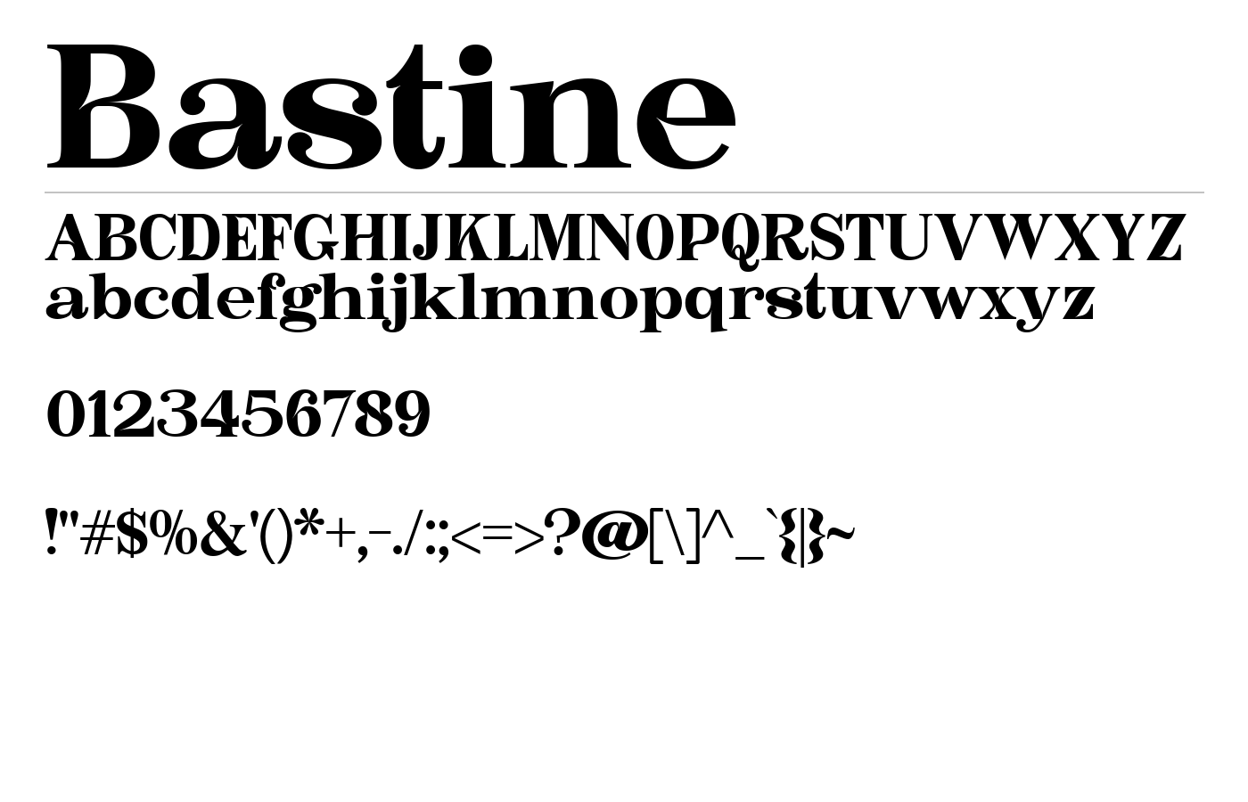 Bastine Font preview