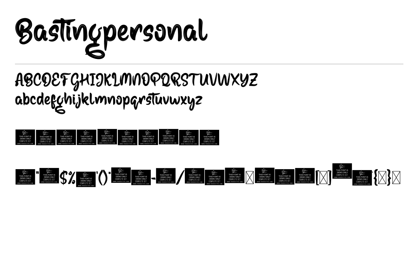 Bastingpersonal Font preview