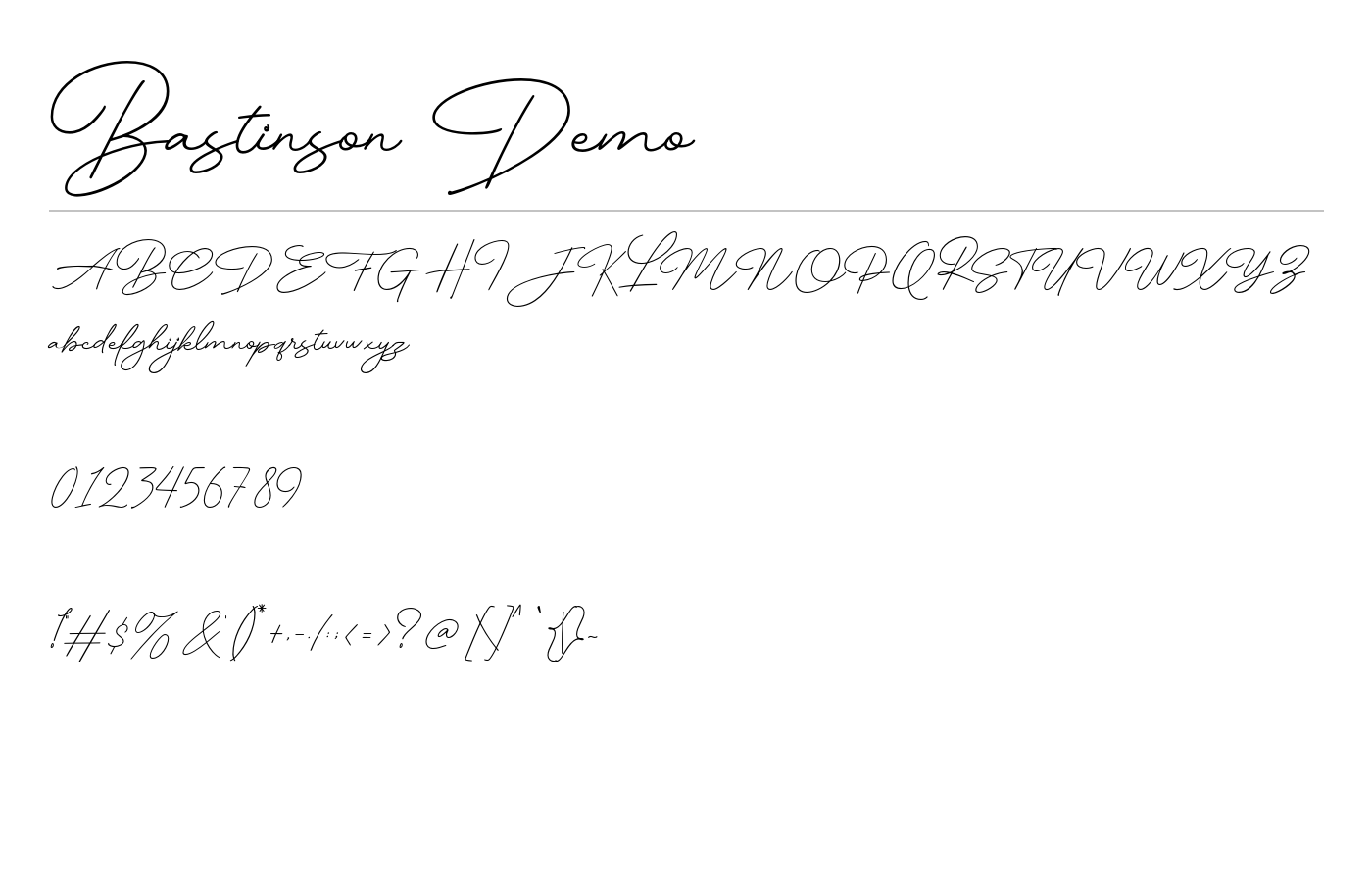 Bastinson Demo Font preview