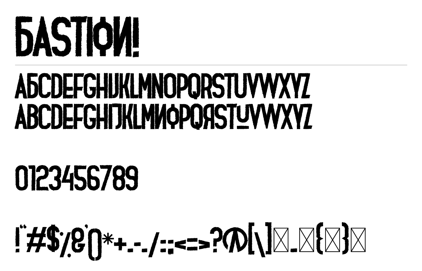 Bastion! Font preview