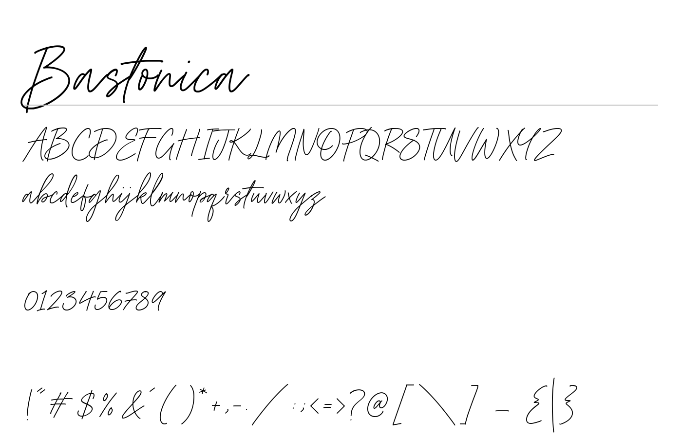 Bastonica Font preview