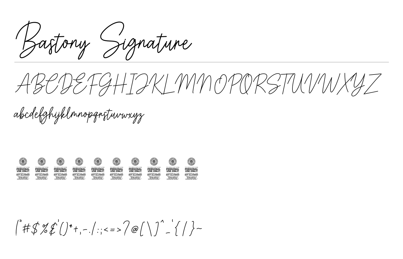 Bastony Signature Font preview