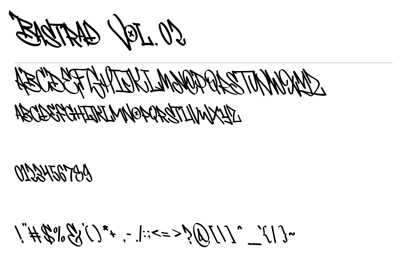 Bastrad Vol.02 Font preview