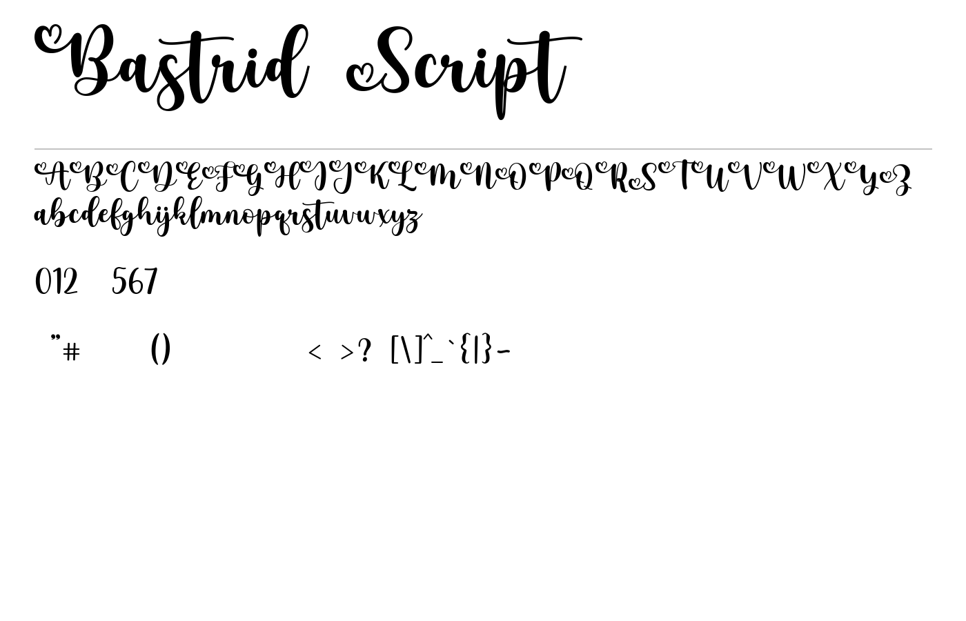 Bastrid Script Font preview