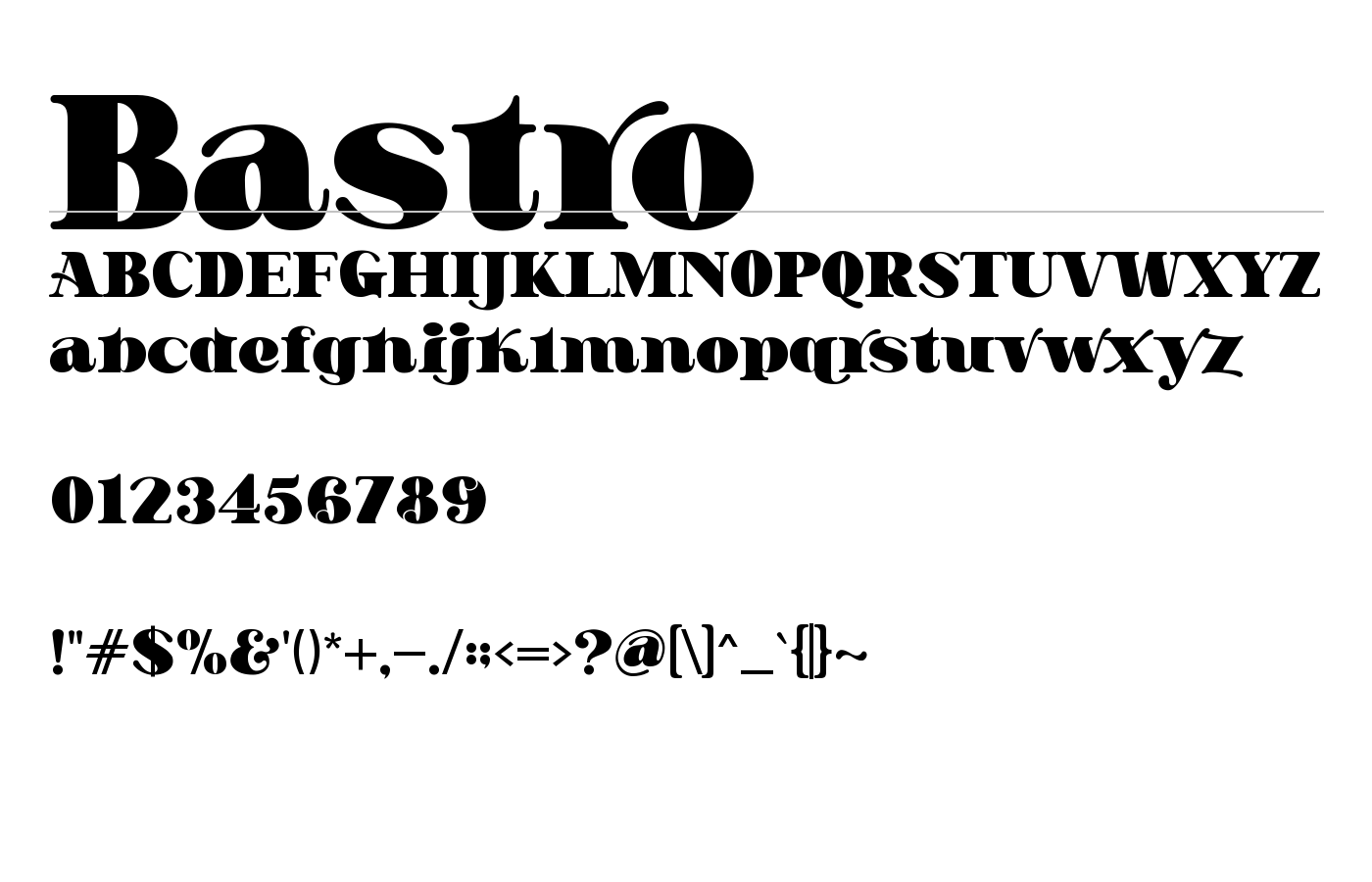 Bastro Font preview