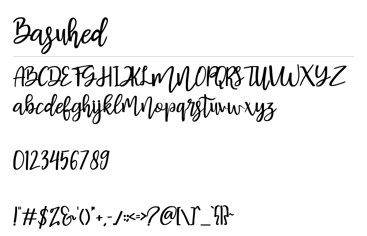 Basuhed Font preview