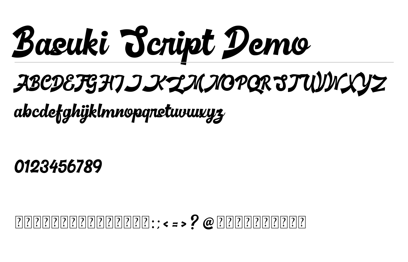 Basuki Script Demo Font preview