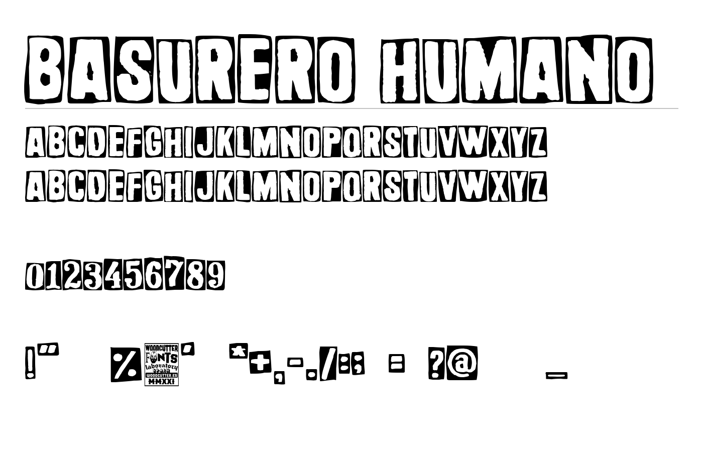 Basurero Humano Font preview