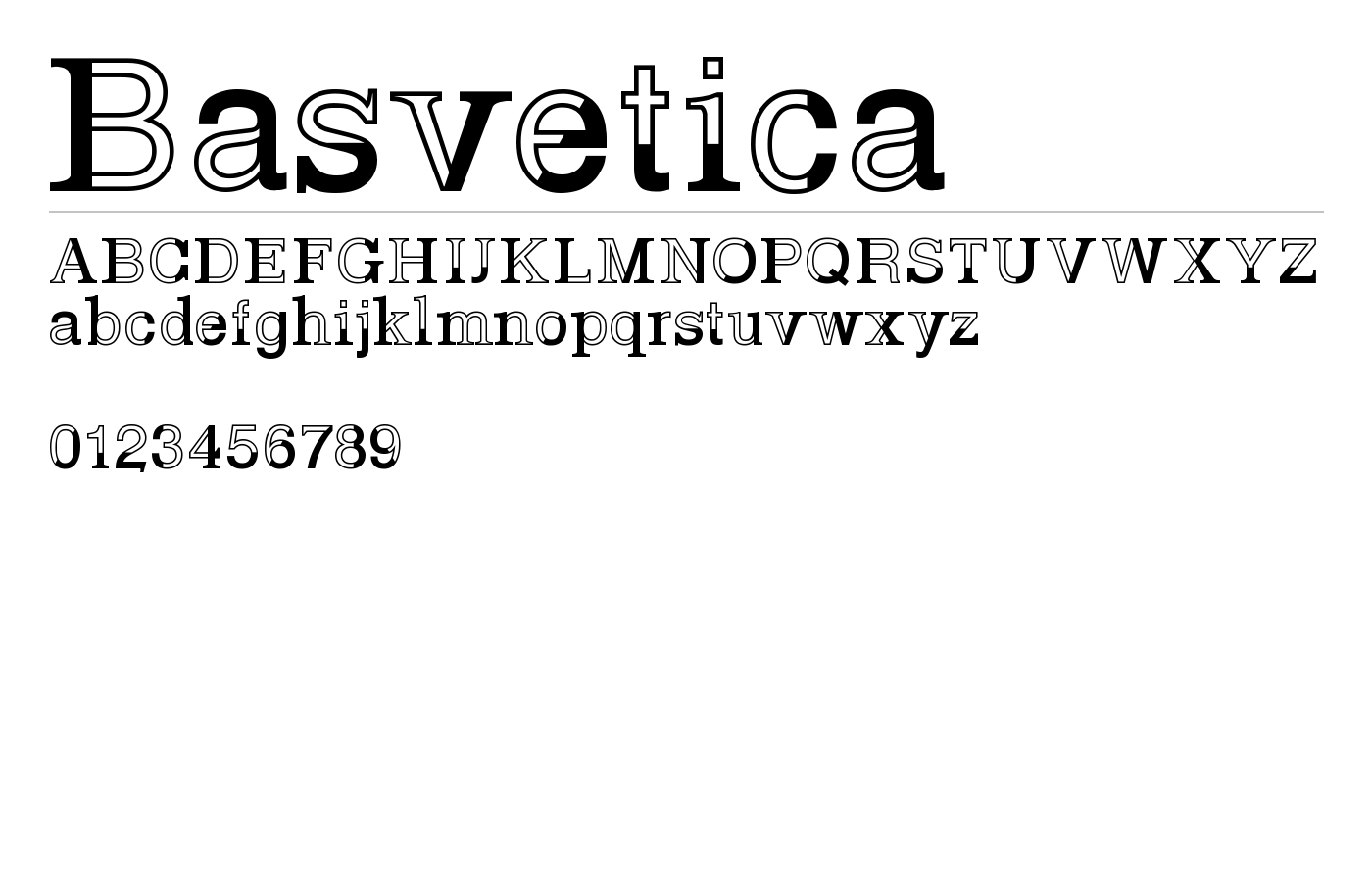 Basvetica Font preview