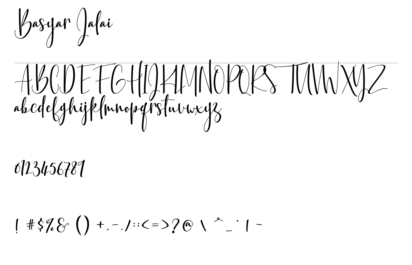 Basyar Jalai Font preview