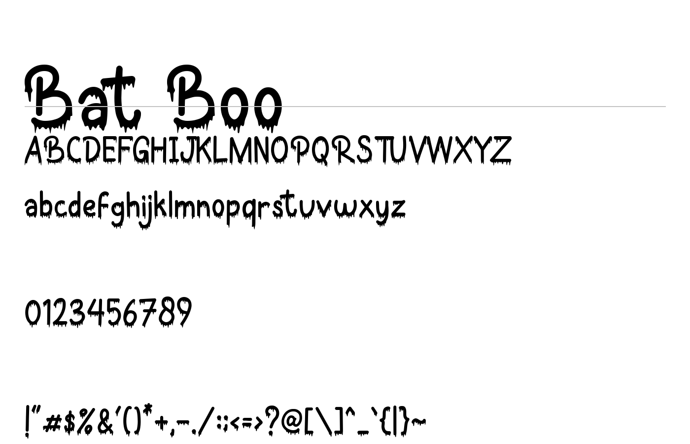 Bat Boo Font preview
