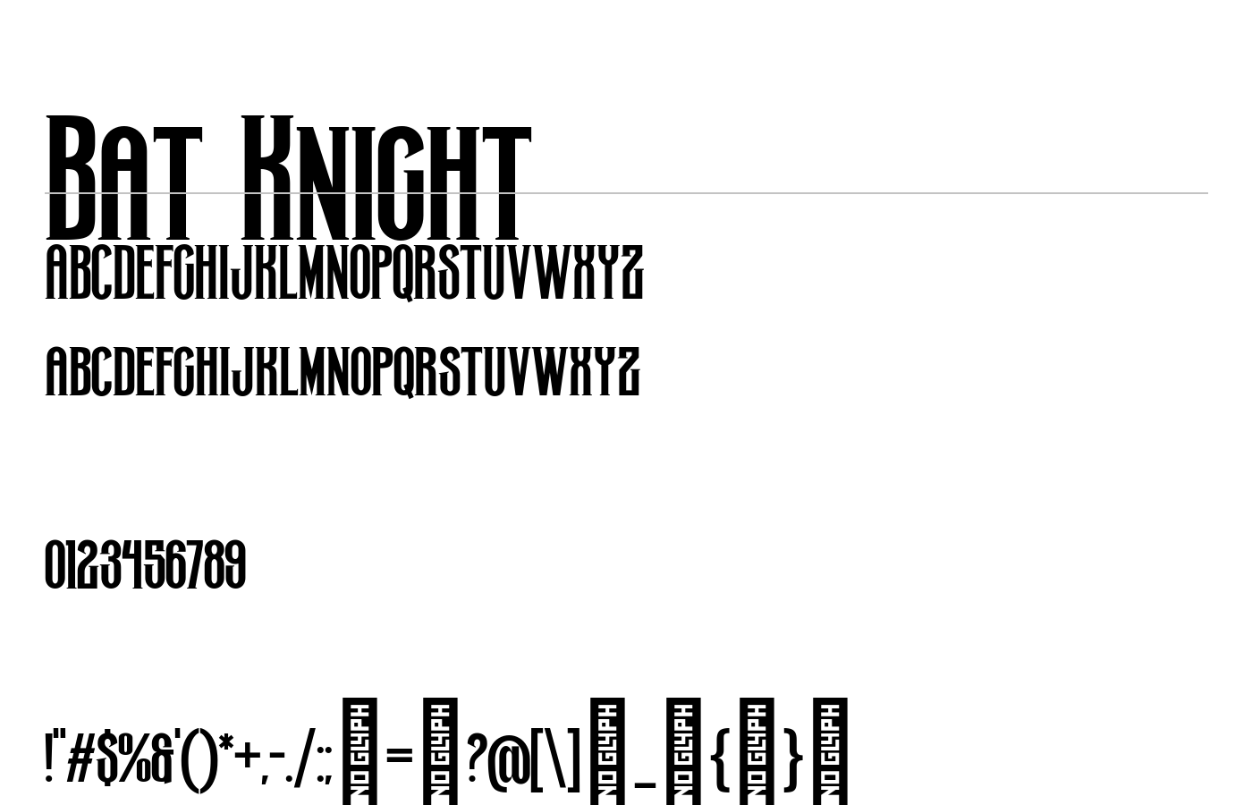 Bat Knight Font preview
