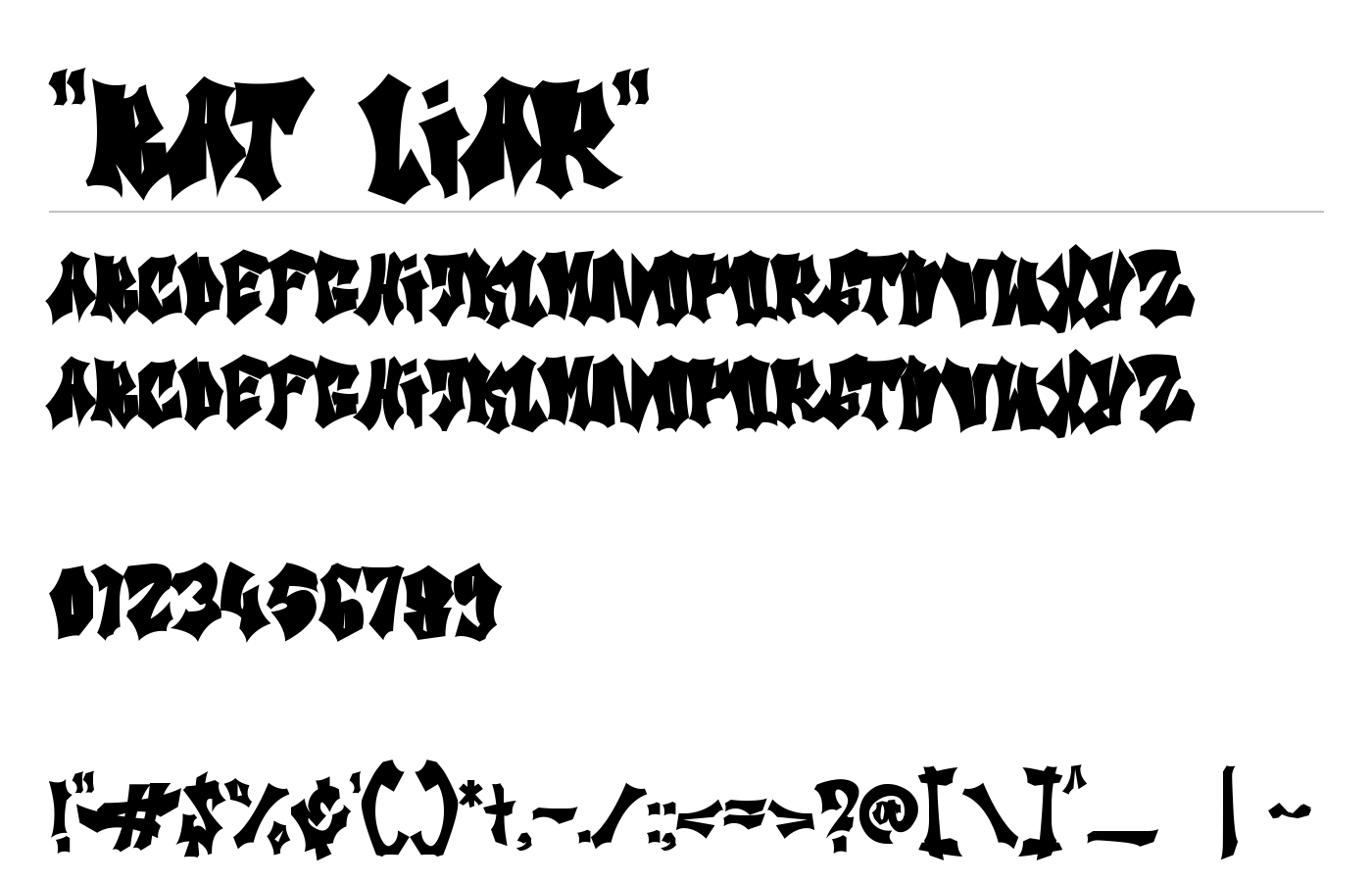 "Bat Liar" Font preview