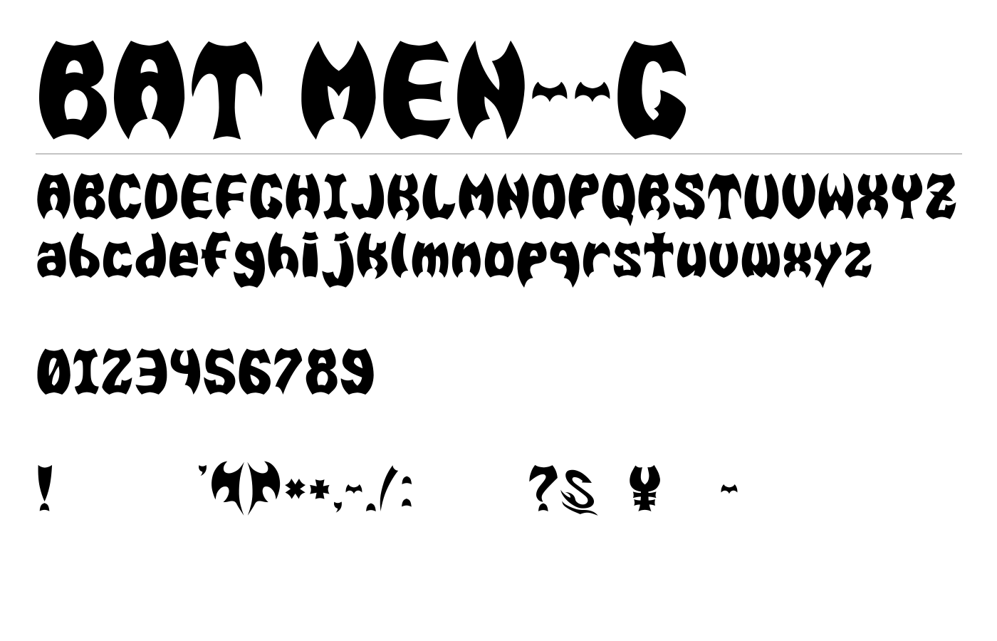 BAT MEN__G Font preview