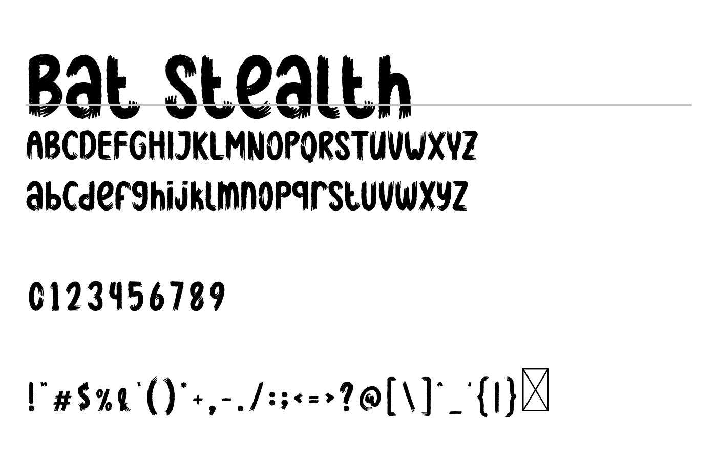 Bat Stealth Font preview