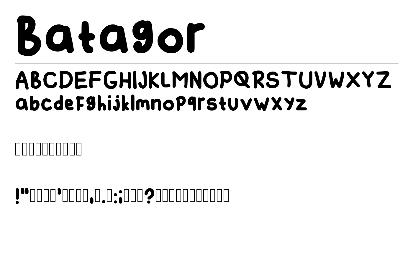 Batagor Font preview