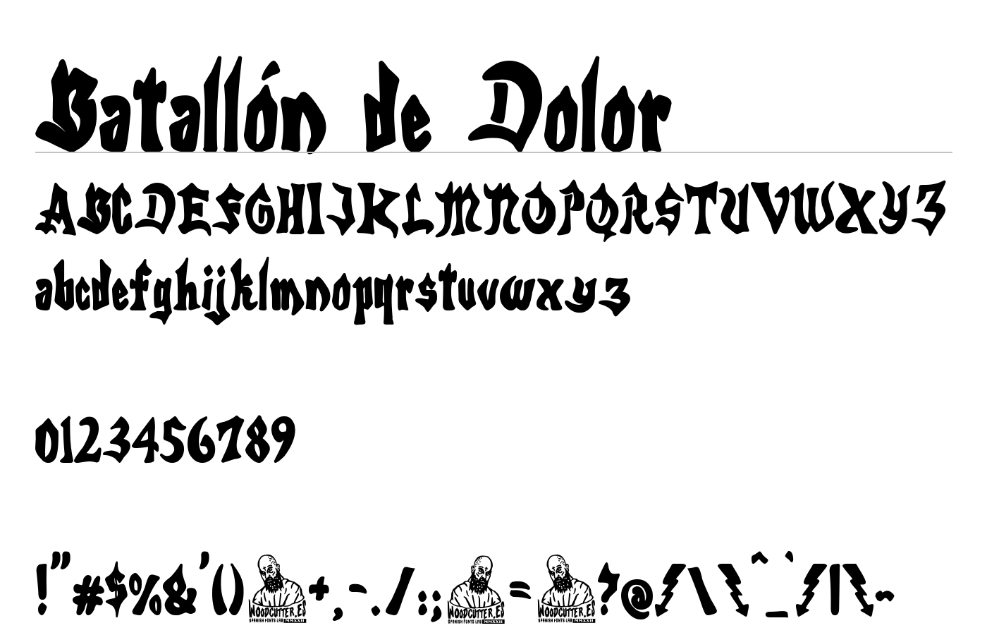 Batallón de Dolor Font preview