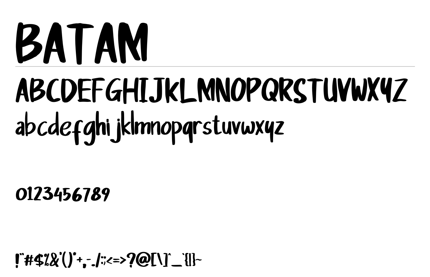 BATAM Font preview