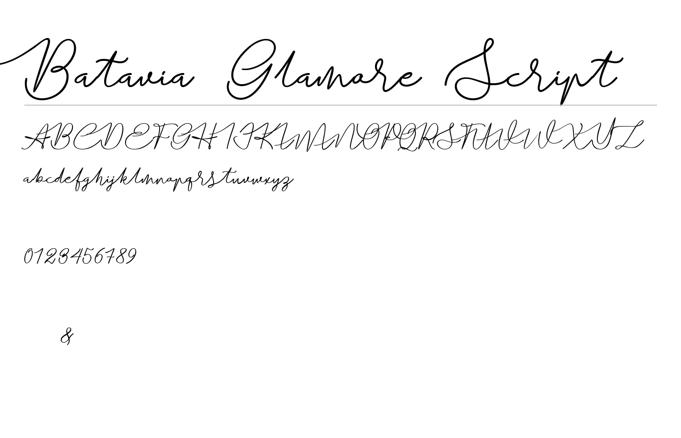 Batavia Glamore Script Font preview