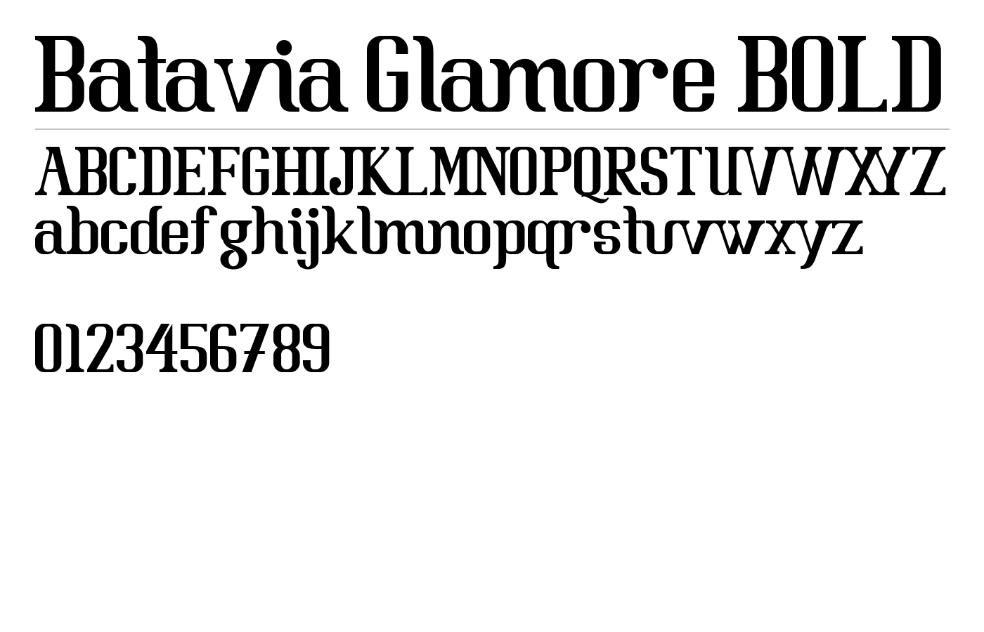 Batavia Glamore NORMAL Font preview