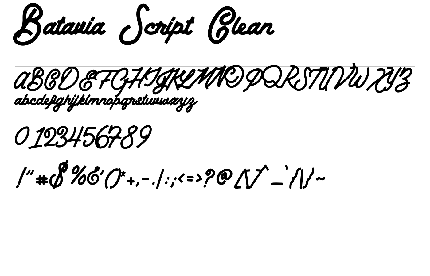 Batavia Script Clean Font preview