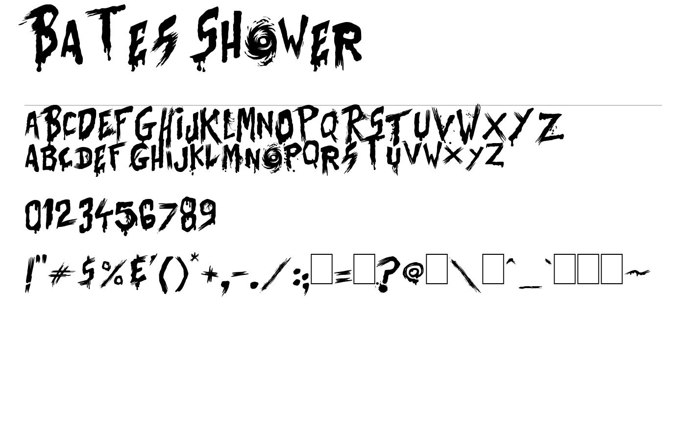 Bates Shower Font preview