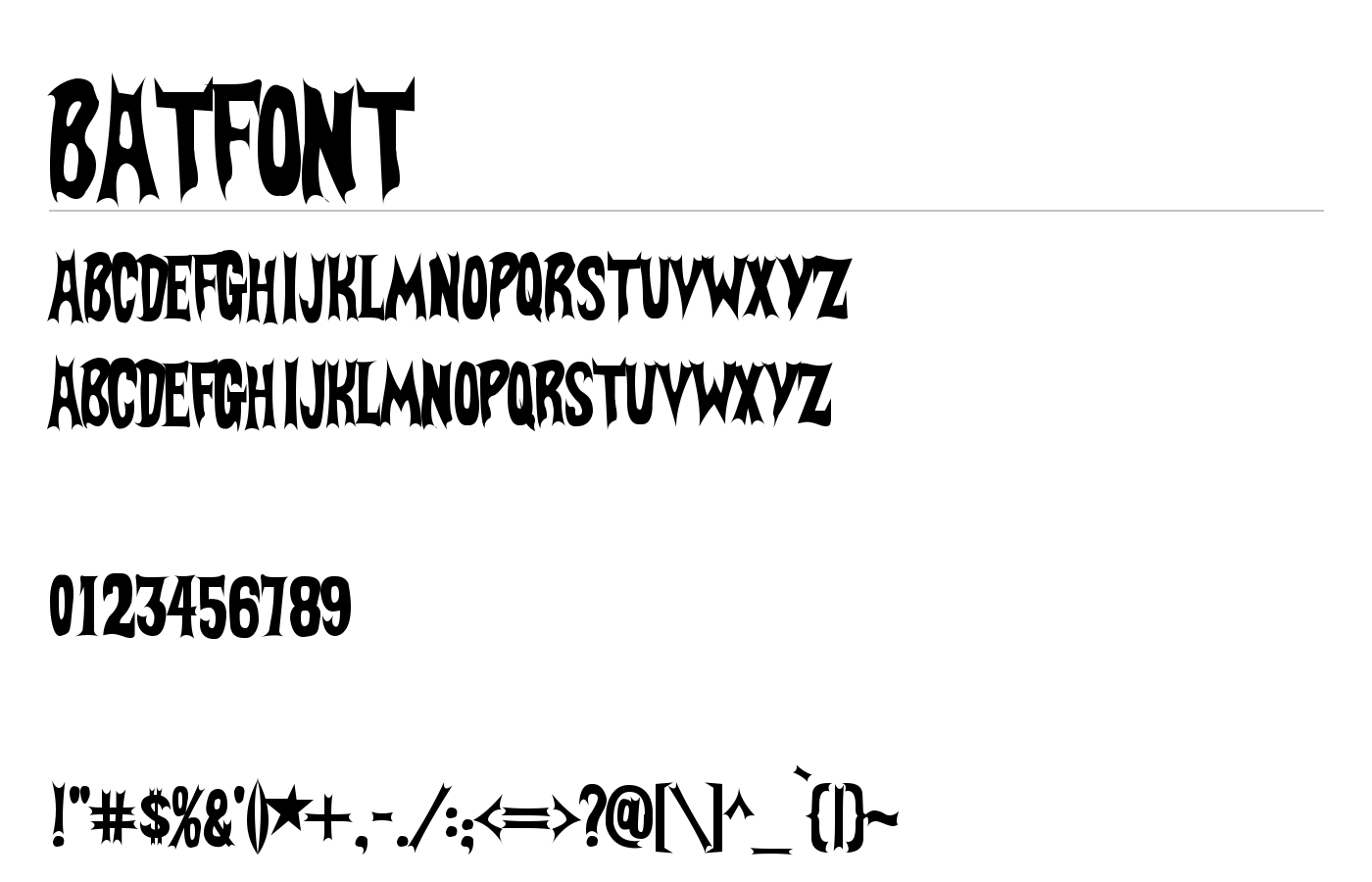 BatFont preview