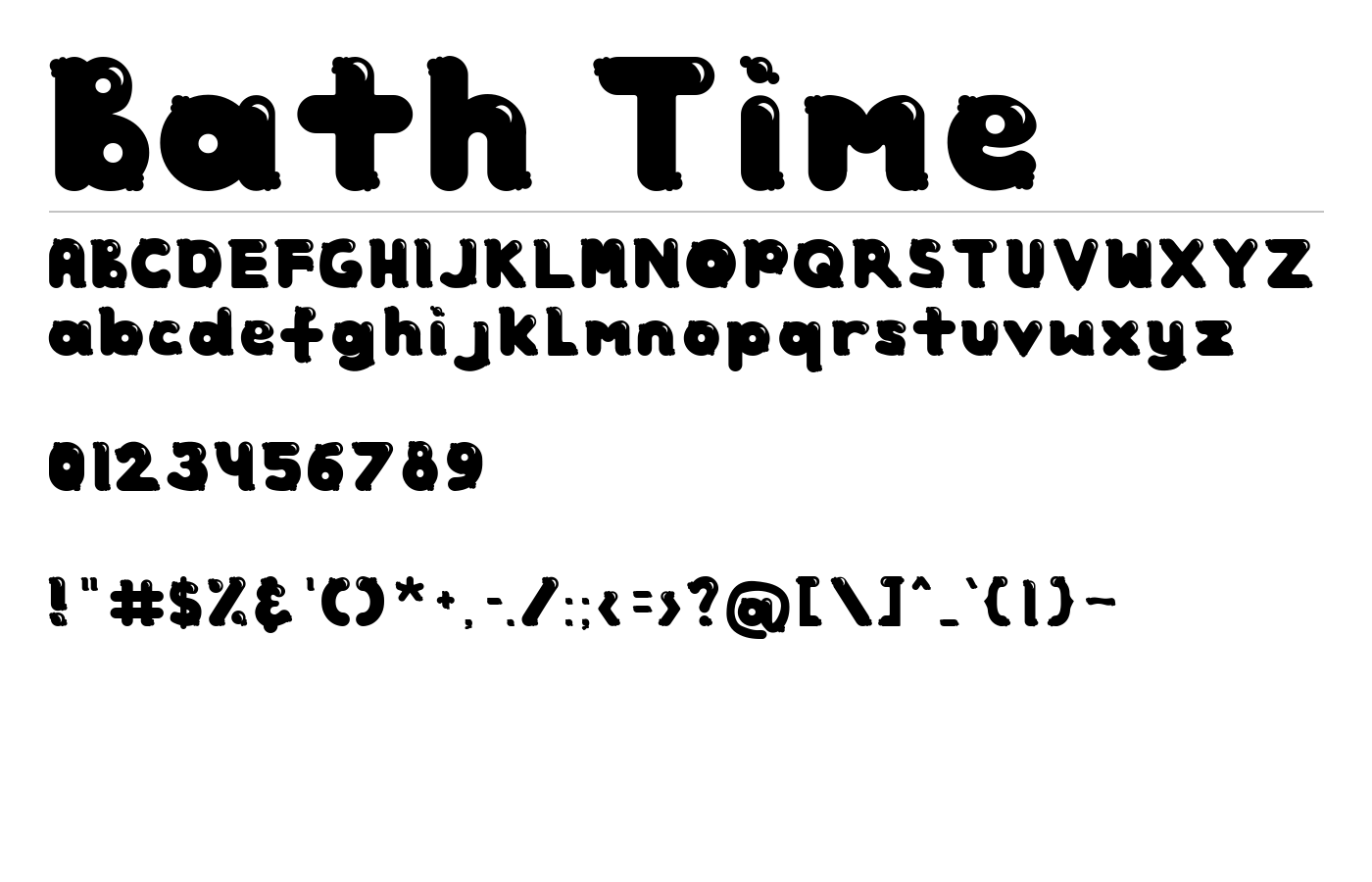 Bath Time Font preview
