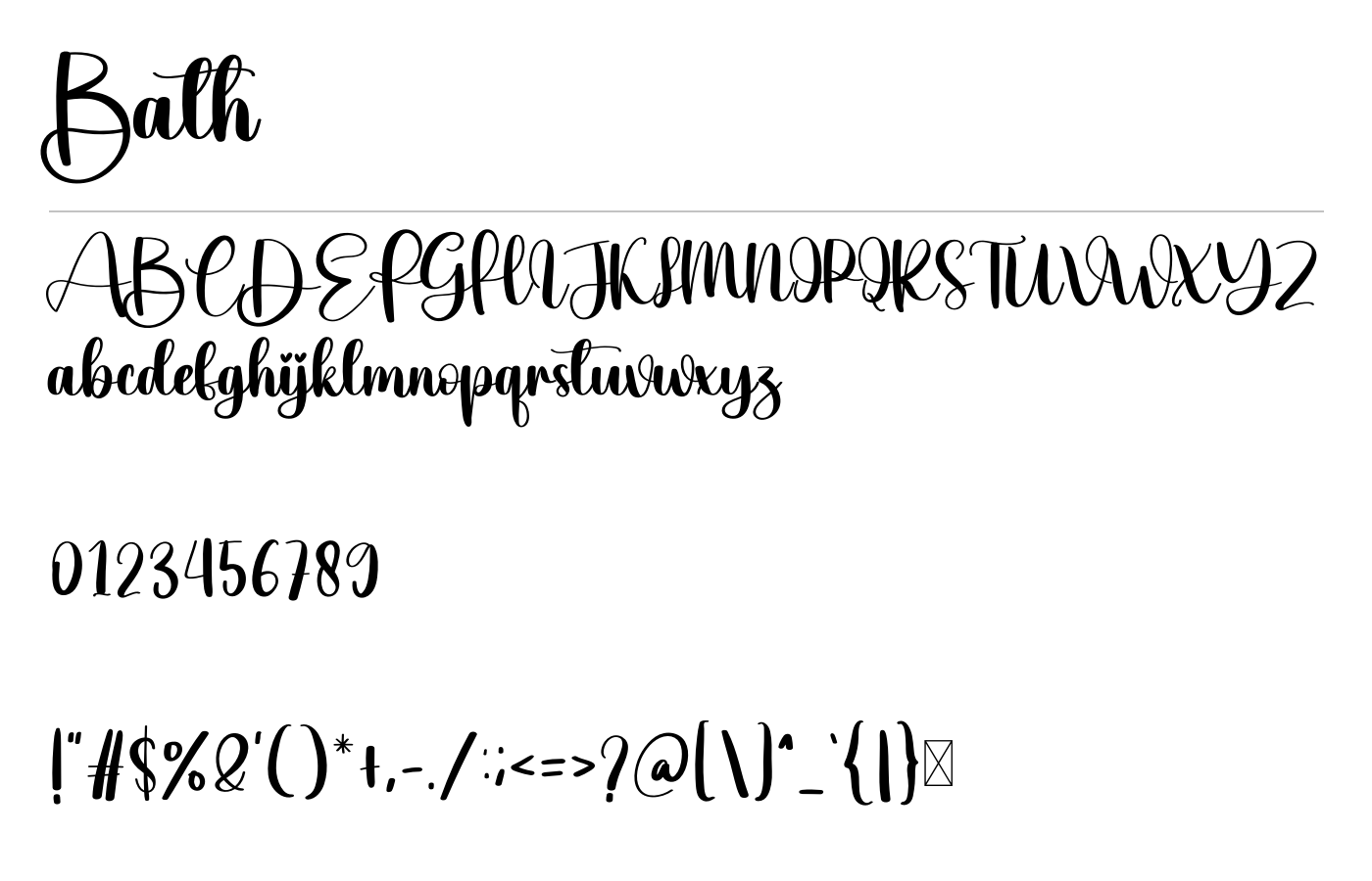 Bath Font preview