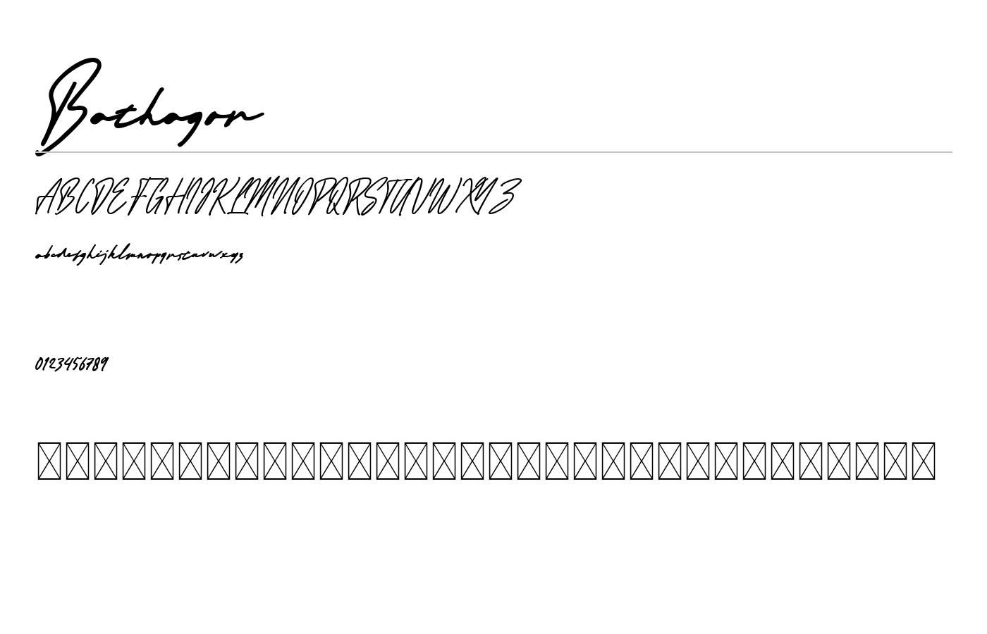 Bathagor Font preview