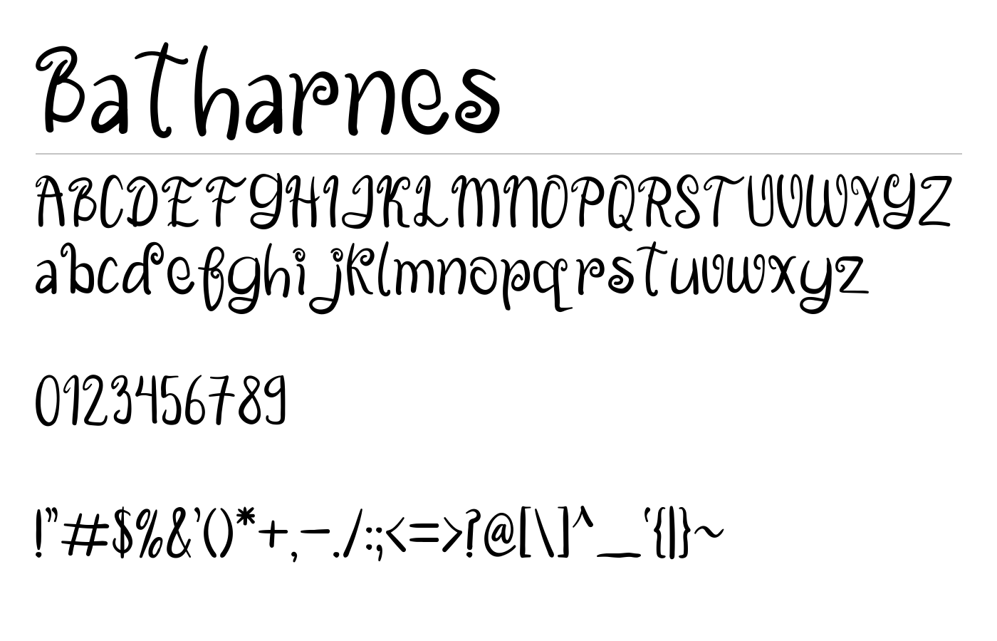 Batharnes Font preview