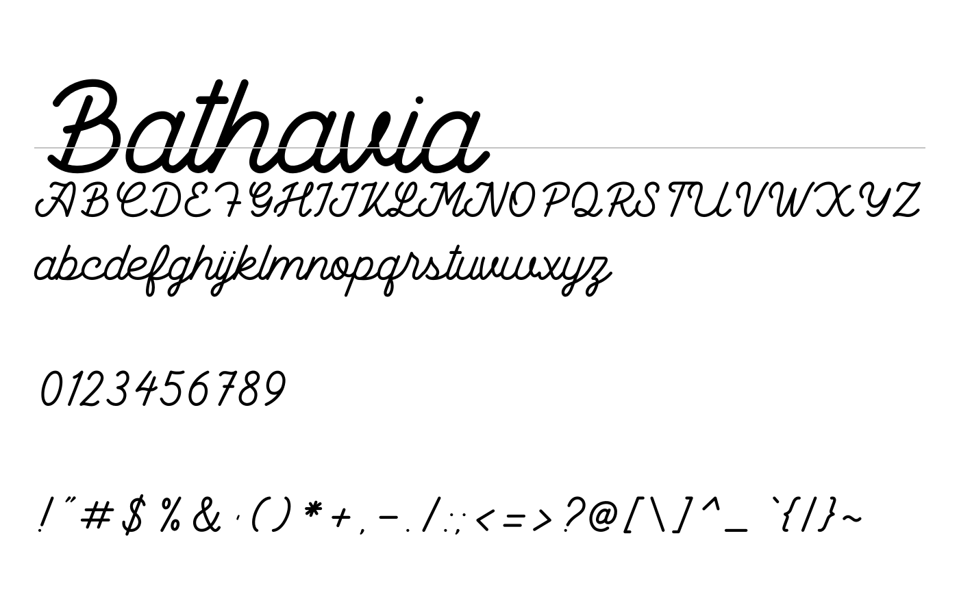 Bathavia Font preview