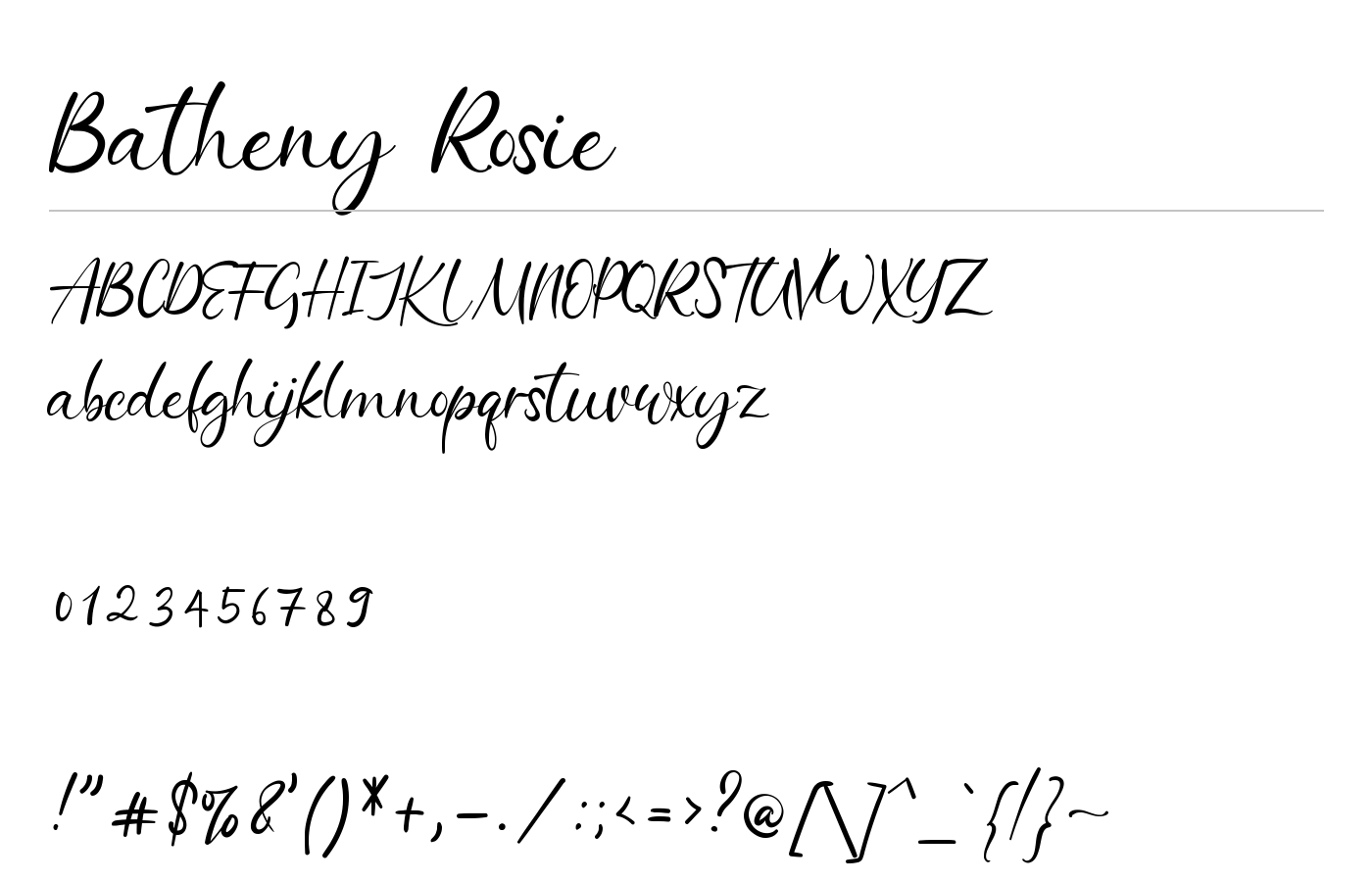 Batheny Rosie Font preview