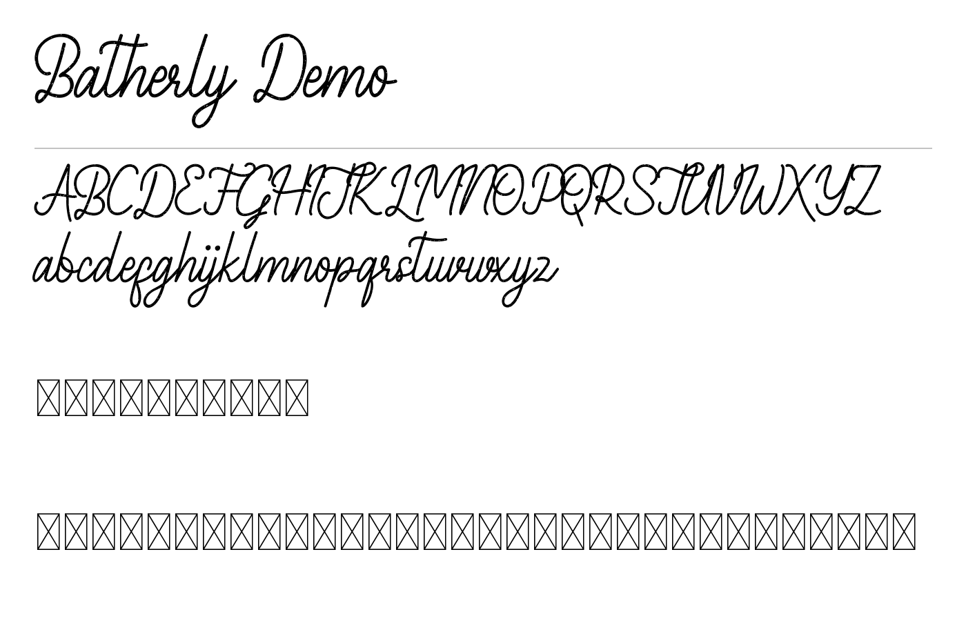 Batherly Demo Font preview