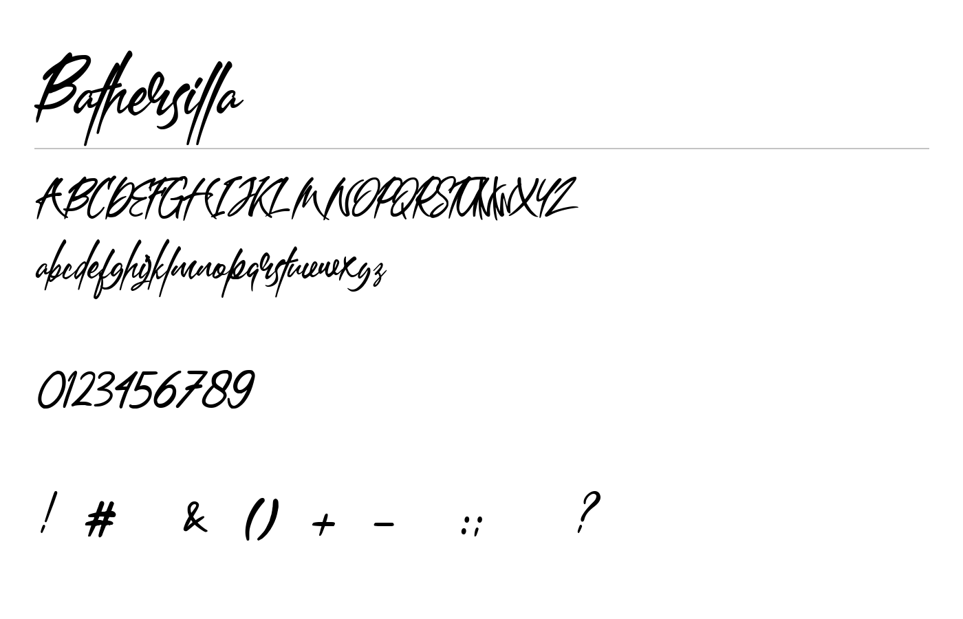 Bathersilla Font preview