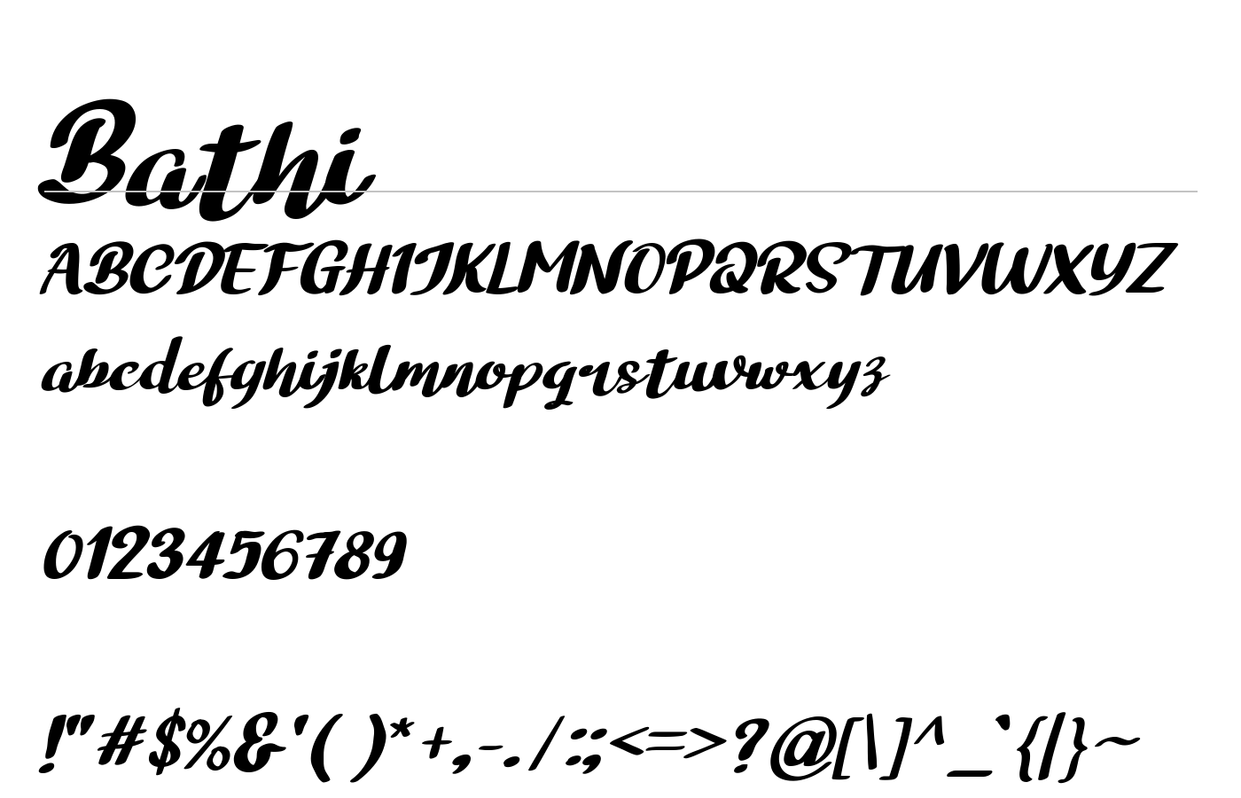 Bathi Font preview