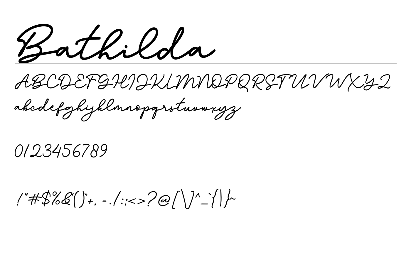 Bathilda Font preview