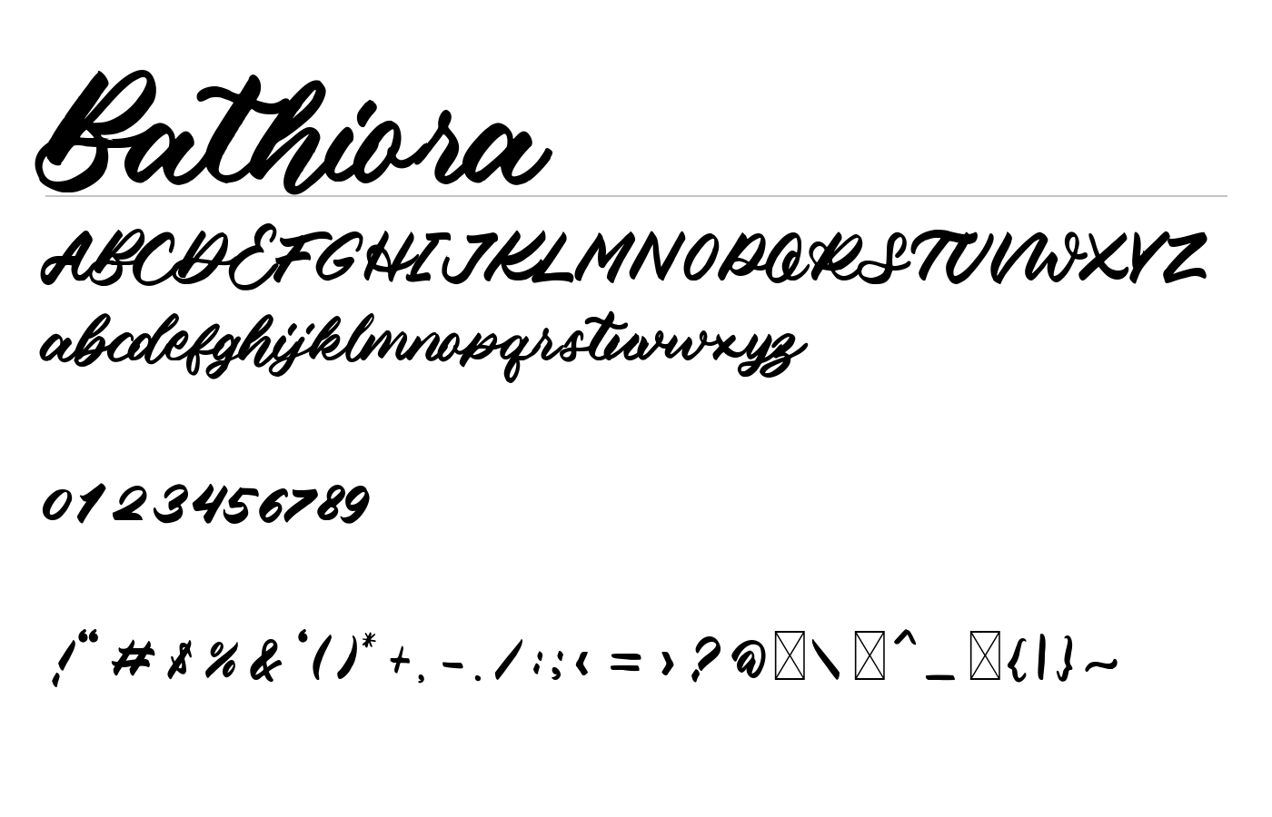 Bathiora Font preview