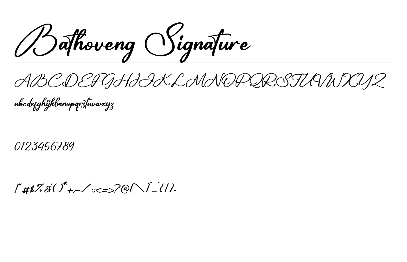 Bathoveng Signature Font preview