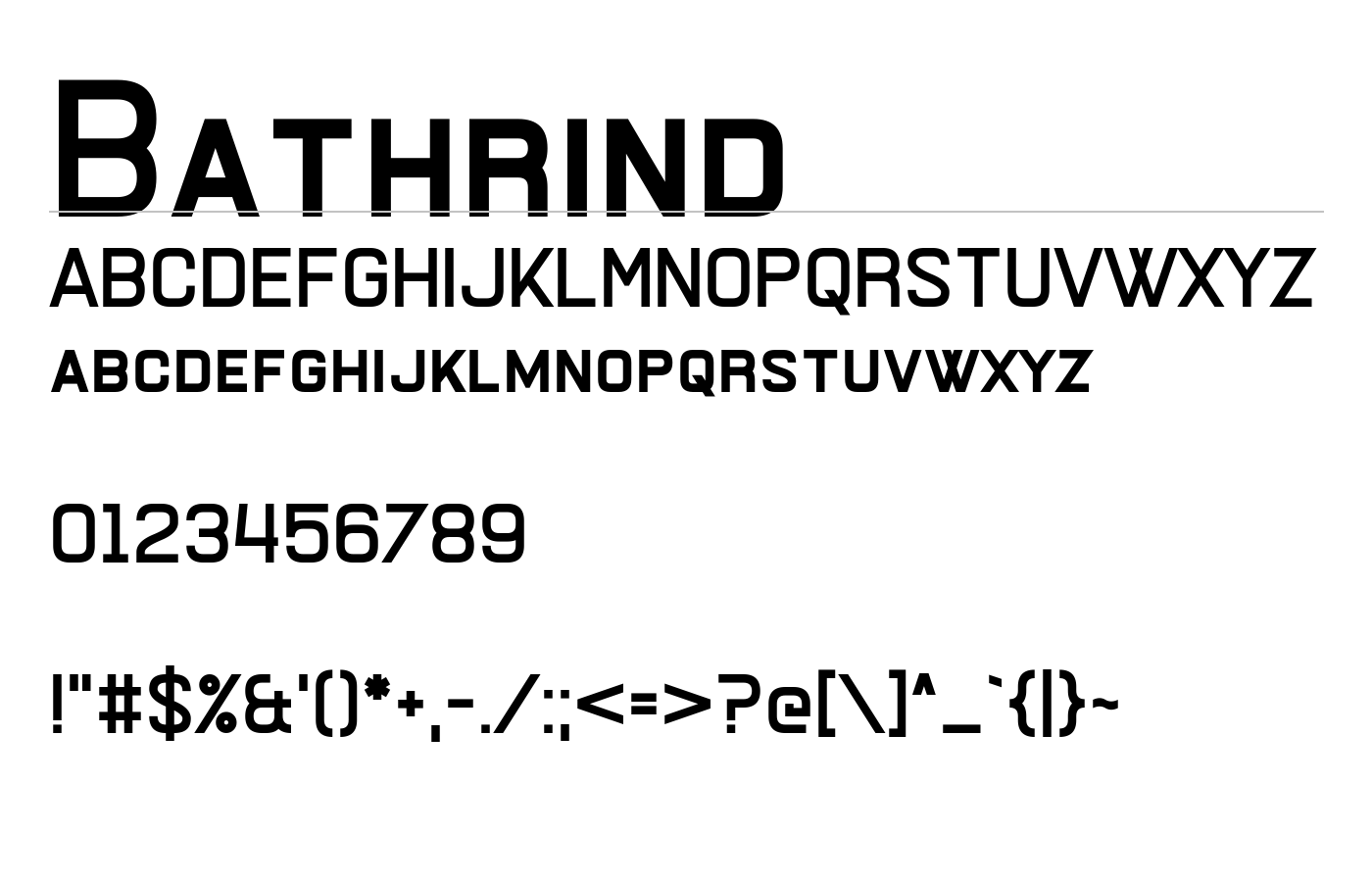 Bathrind Font preview