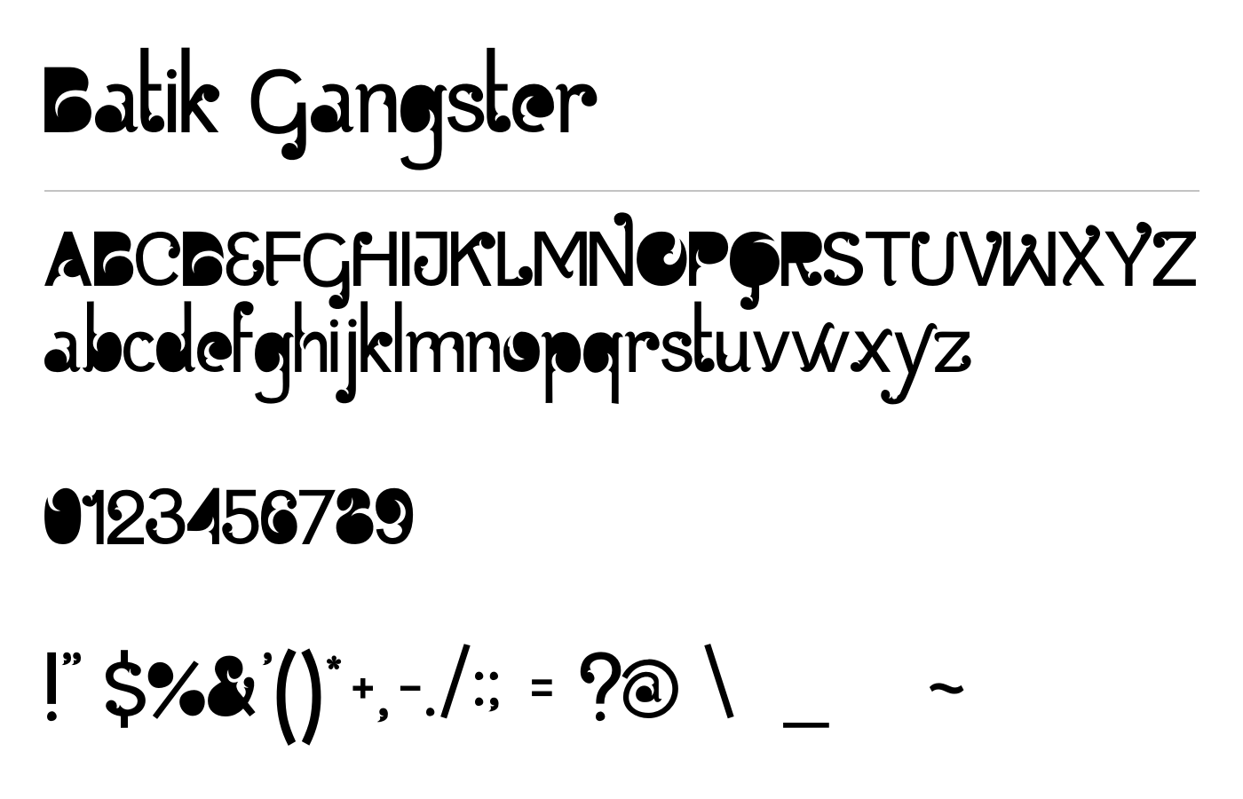 Batik Gangster Font preview